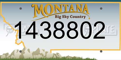 1438802 Montana License Plate