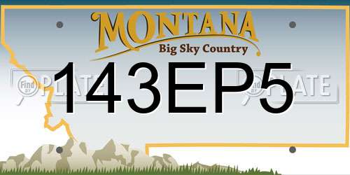 143EP5 Montana License Plate