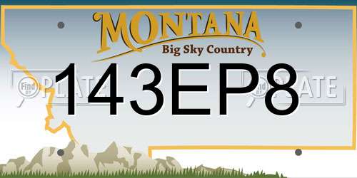 143EP8 Montana License Plate