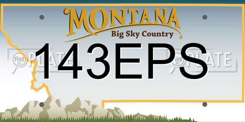 143EPS Montana License Plate