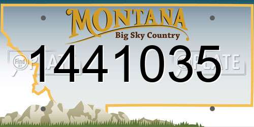 1441035 Montana License Plate