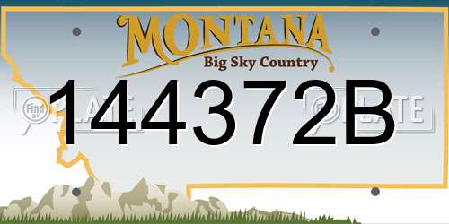 144372B Montana License Plate