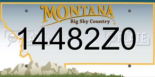 14482Z0 Montana License Plate