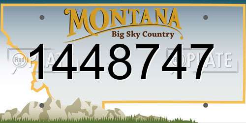 1448747 Montana License Plate