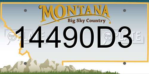 14490D3 Montana License Plate