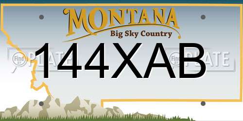 144XAB Montana License Plate