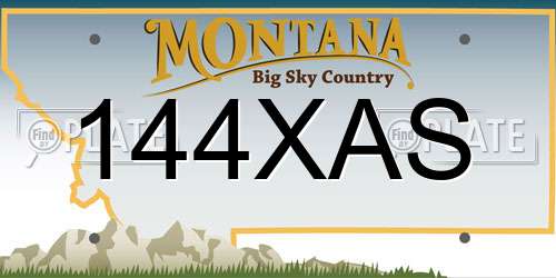 144XAS Montana License Plate