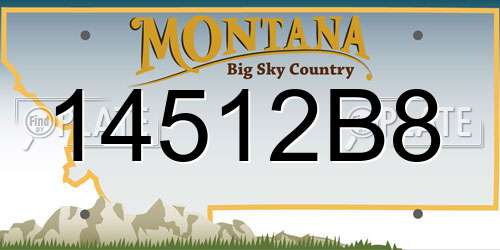 14512B8 Montana License Plate