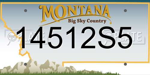 14512S5 Montana License Plate