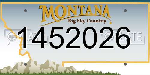 1452026 Montana License Plate