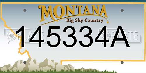 145334A Montana License Plate