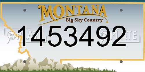 1453492 Montana License Plate