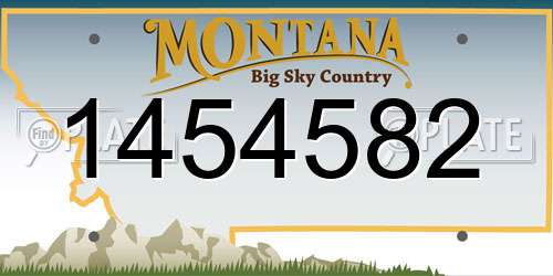 1454582 Montana License Plate