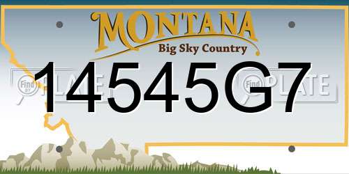 14545G7 Montana License Plate