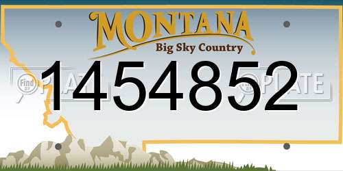 1454852 Montana License Plate