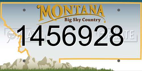 1456928 Montana License Plate
