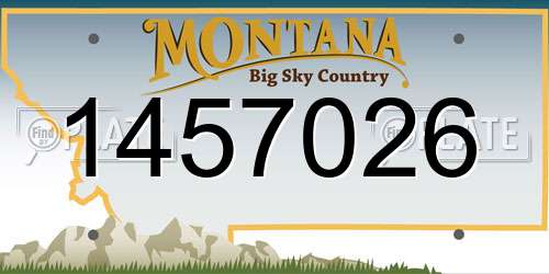 1457026 Montana License Plate