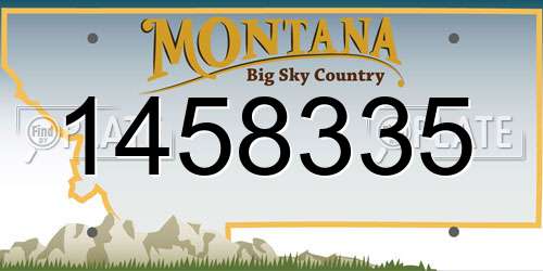 1458335 Montana License Plate