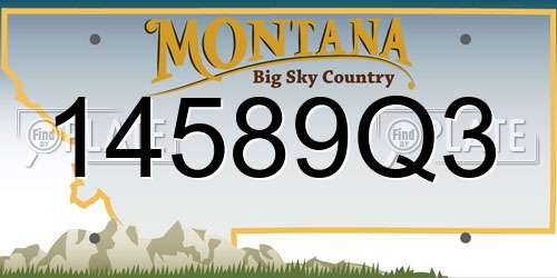 14589Q3 Montana License Plate