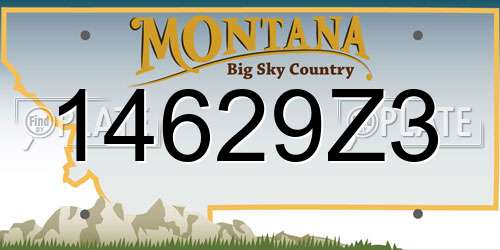 14629Z3 Montana License Plate