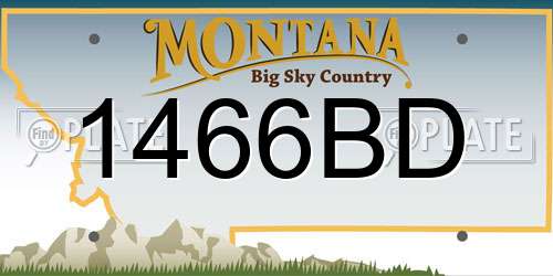1466BD Montana License Plate