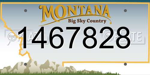 1467828 Montana License Plate