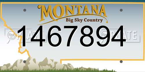 1467894 Montana License Plate