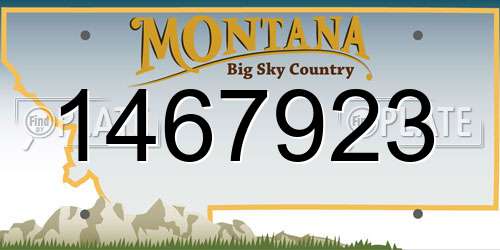 1467923 Montana License Plate