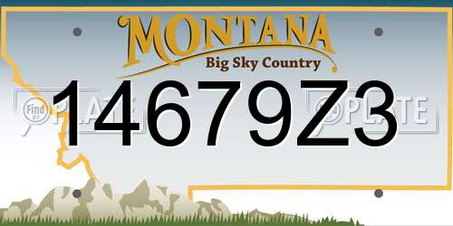 14679Z3 Montana License Plate