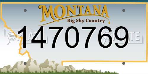 1470769 Montana License Plate