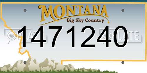 1471240 Montana License Plate