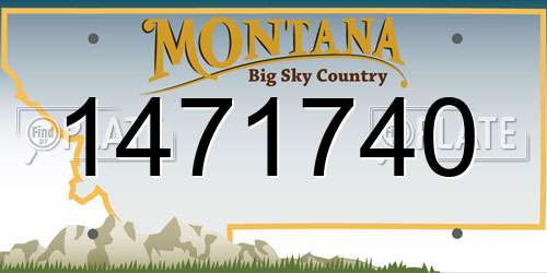 1471740 Montana License Plate