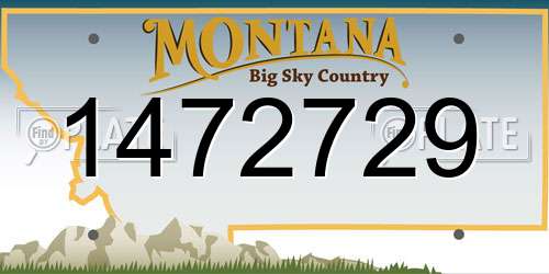 1472729 Montana License Plate