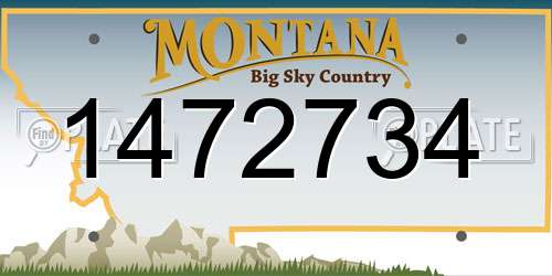1472734 Montana License Plate