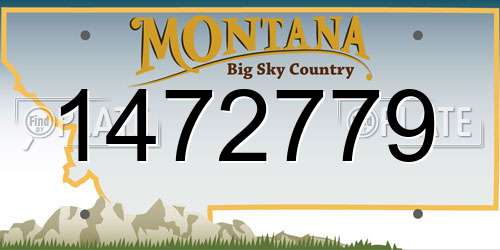 1472779 Montana License Plate