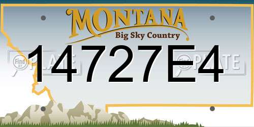 14727E4 Montana License Plate