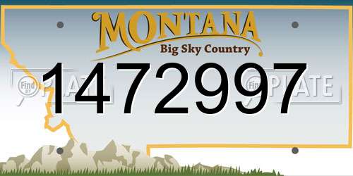 1472997 Montana License Plate