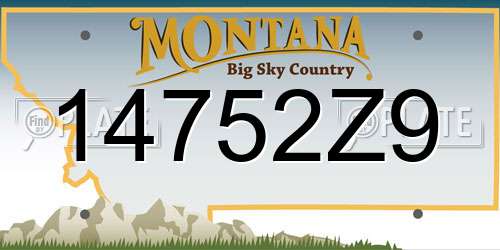 14752Z9 Montana License Plate