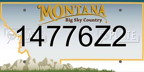 14776Z2 Montana License Plate
