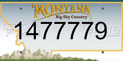 1477779 Montana License Plate