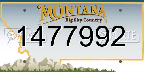 1477992 Montana License Plate