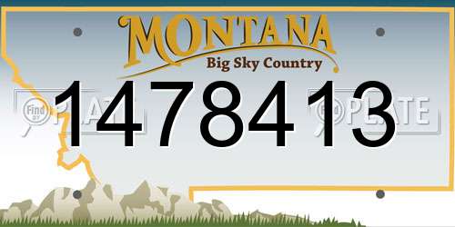 1478413 Montana License Plate