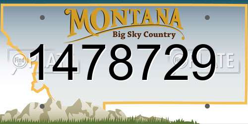 1478729 Montana License Plate
