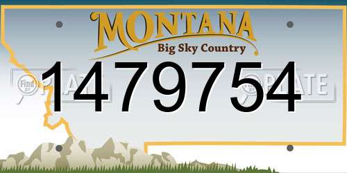 1479754 Montana License Plate