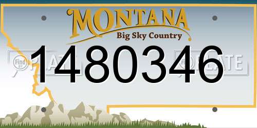 1480346 Montana License Plate