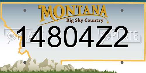 14804Z2 Montana License Plate