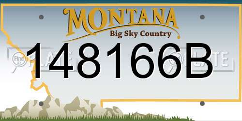 148166B Montana License Plate