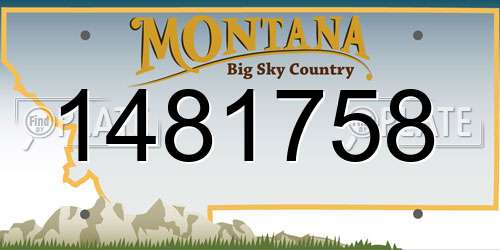 1481758 Montana License Plate