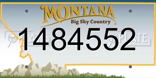 1484552 Montana License Plate