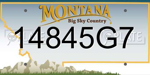 14845G7 Montana License Plate